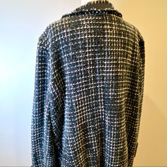 SOLD - BNWT Ann Taylor Framed Tweed Topper Coat - Size XXL - Blue Black - Picture 7 of 8